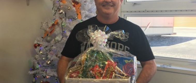 The lucky Goodie Basket winner  Kevin Gallagher